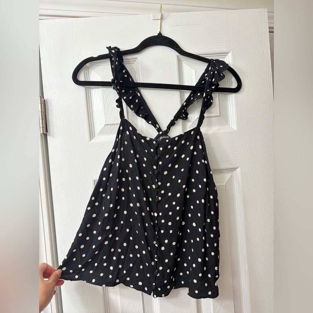 Madewell Black and White Polka Dot Top